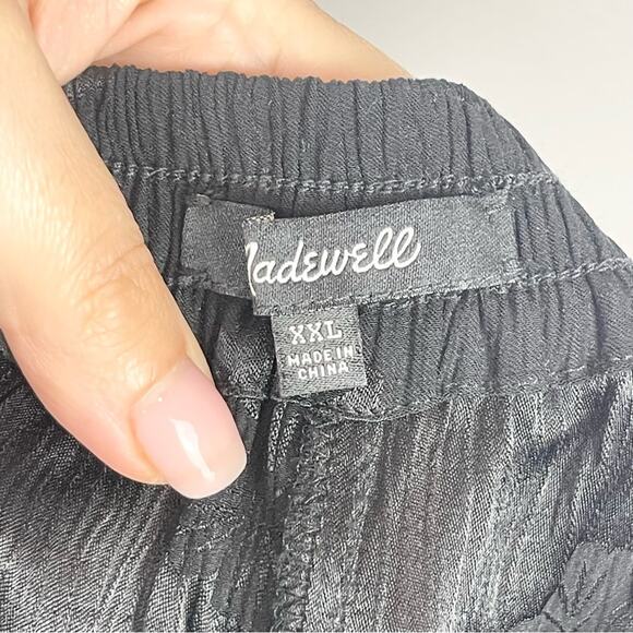 Madewell Satin Jacquard Pajama Trousers Woman’s Pants Size XXL Black - Picture 3 of 11